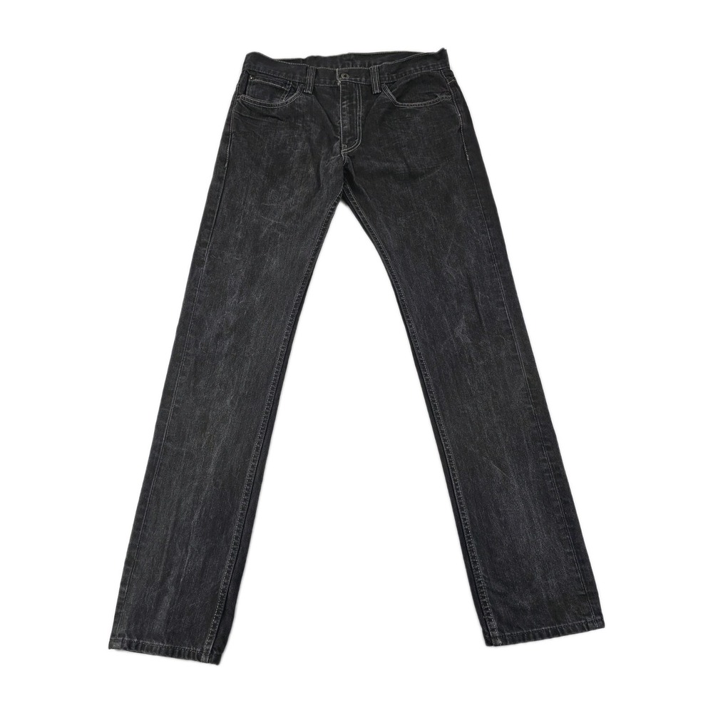 Vtg Levis 511 Skinny Black Men 34x34 Jean White Stitching Black Label Red Letter